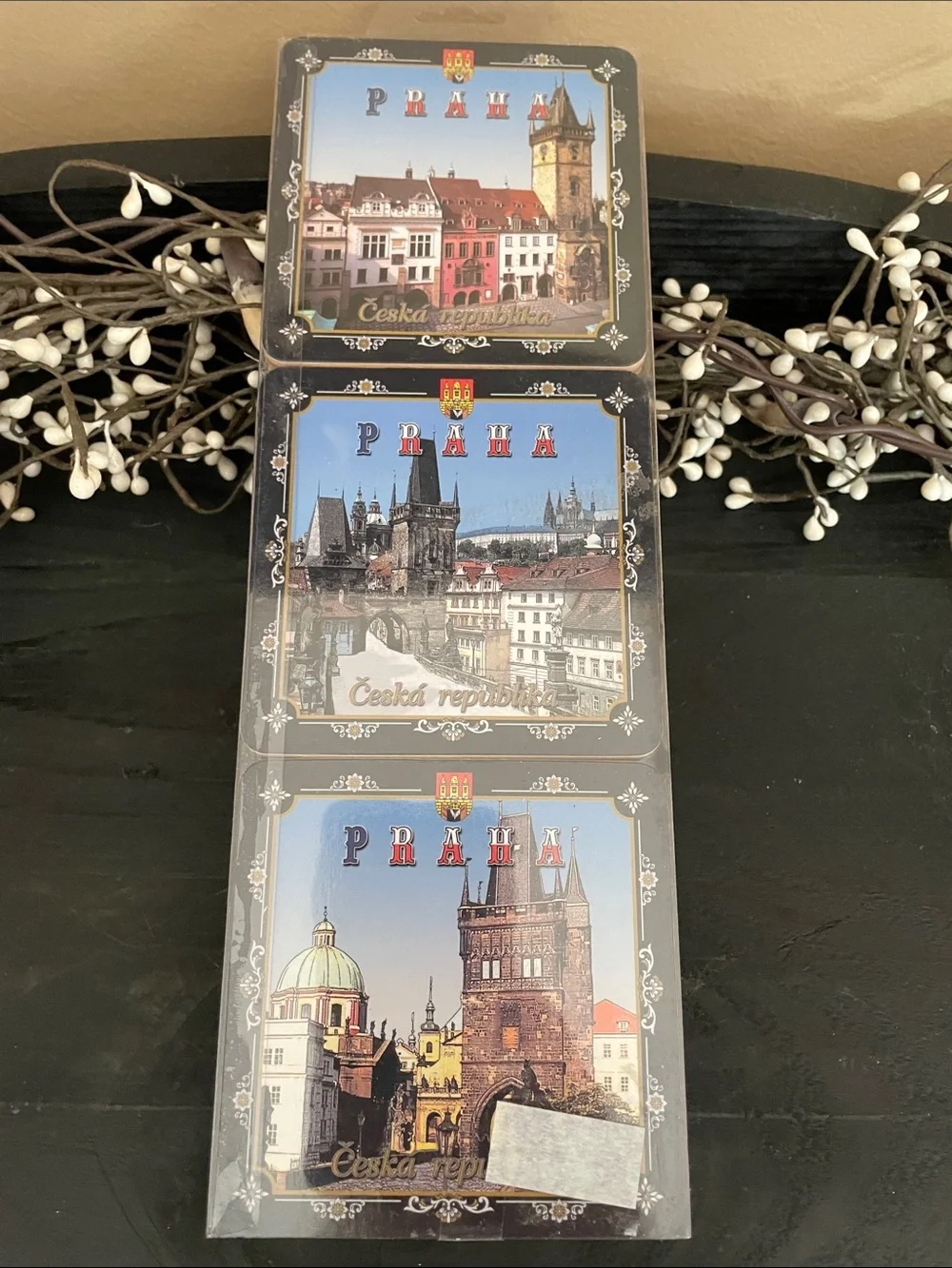 NEW Set of Six Praha Souvenir Coasters Set - Scenic Prague Prints